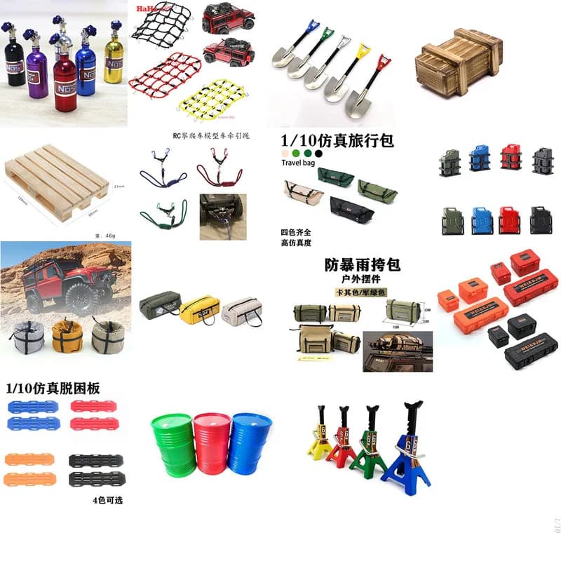 LJF Scala 1/10 RC Rock Crawler Accessori per la modifica Simulazione Bagagli Rete elastica Parti decorative Installazione semplice