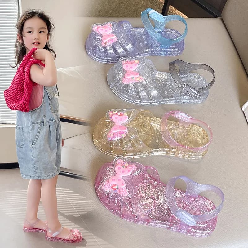 New Girls Summer Water Play Beach Sandals Soft Sole Closed Toe Clogs Kids Jelly Shoes Non Slip Comfort Durable Children Sandals