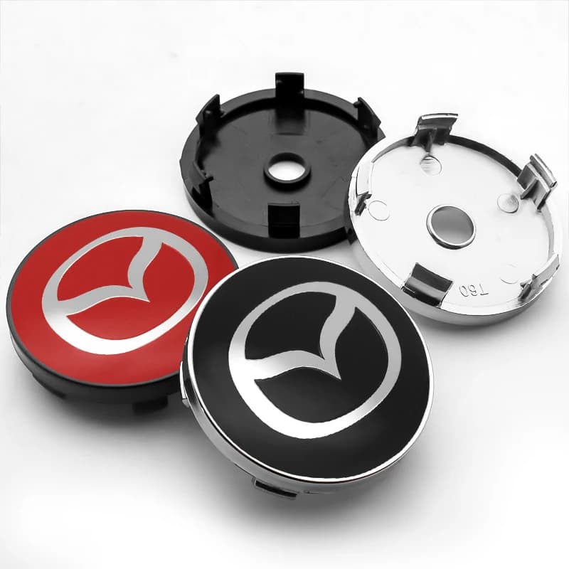 4PC 56/60mm Auto Wheel Center Cover Hub Caps Distinctive Emblem Stickers For Mazda Speed MS 2 3 5 6 323 RX8 Axela Atenza CX-3 CX-5 CX-9