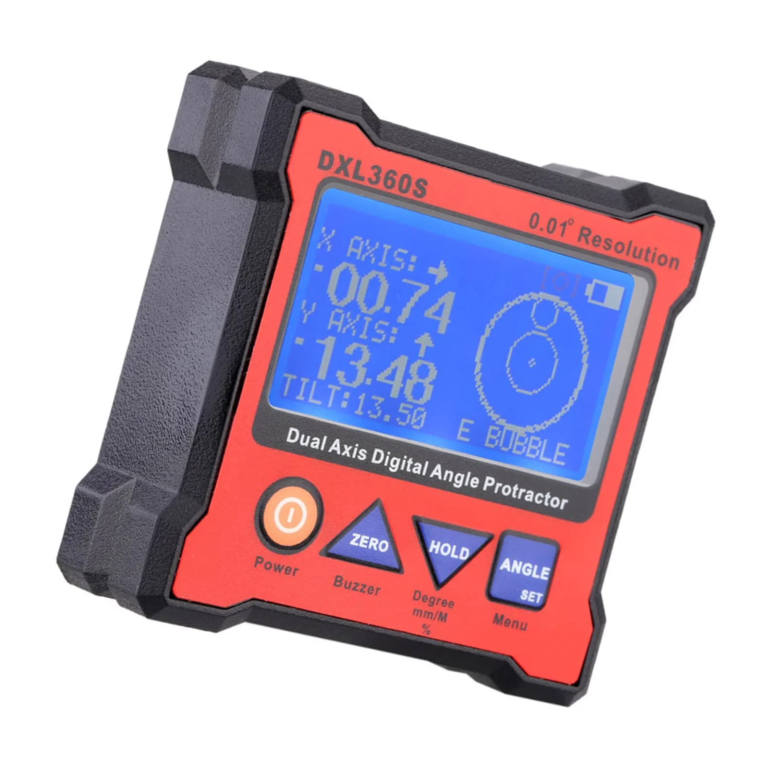 DXL360S/DXL360 goniometro digitale a doppio asse con indicatore di livello del Display digitale a doppio asse ad alta precisione con Base magnetica a 5 lati