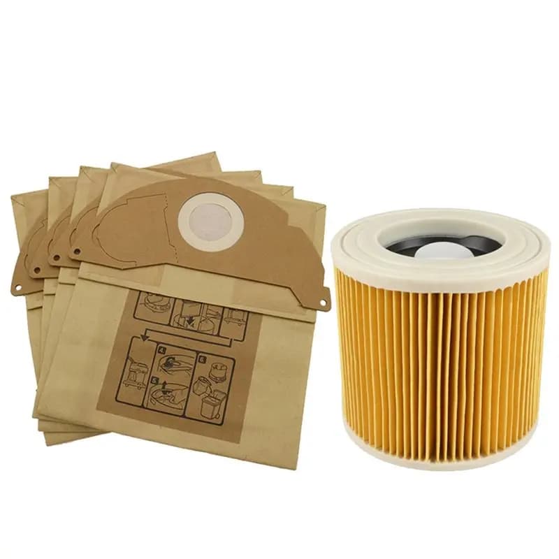 NUOVISSIMI Filtri HEPA Sacchetti di carta antipolvere per modelli di aspirapolvere Karcher WD2250 WD3.200/WD3.600 MV2/3 WD3 A1000/2204/2251/2064/