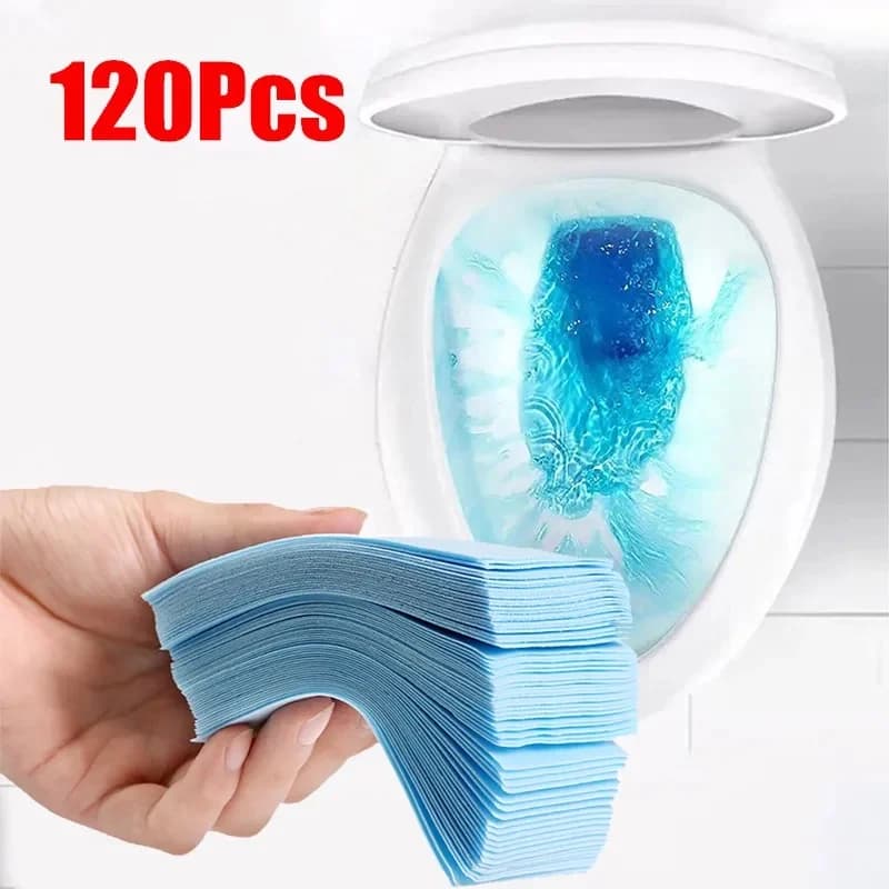 Foglio detergente per wc da 120 pezzi per la pulizia della toilette igiene deodorante per wc sporco giallo prodotti per la pulizia della toilette