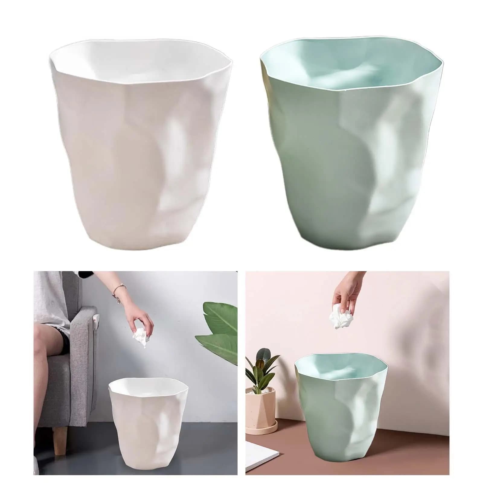 Cestino per Rifiuti, Contenitore per Spazzatura, Bidone della Spazzatura Rotondo per Bagno, Cucina, Lavanderia, Camera da Letto
