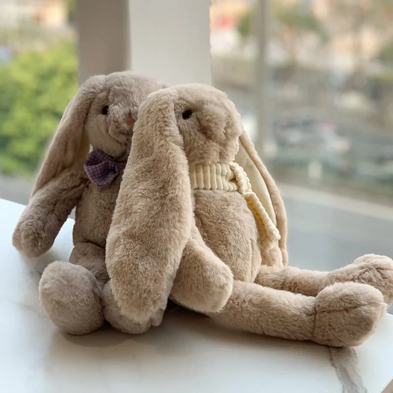 Adorabile piccolo coniglio bianco Plu giocattolo bambola cuscino orecchio lungo coniglio regalo di compleanno per ragazze simpatico peluche morbido