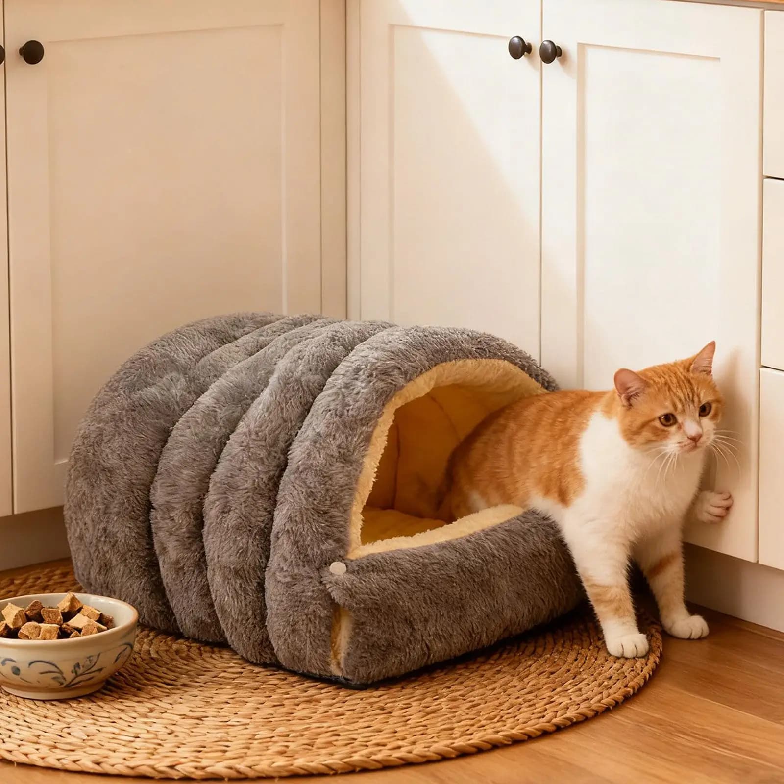 Cuscino per Gatti Comodo e Morbido Lavabile Casa Nascondiglio Rinforzata Letto per Cuccioli Cani Piccoli Gattini Gatti da Interno