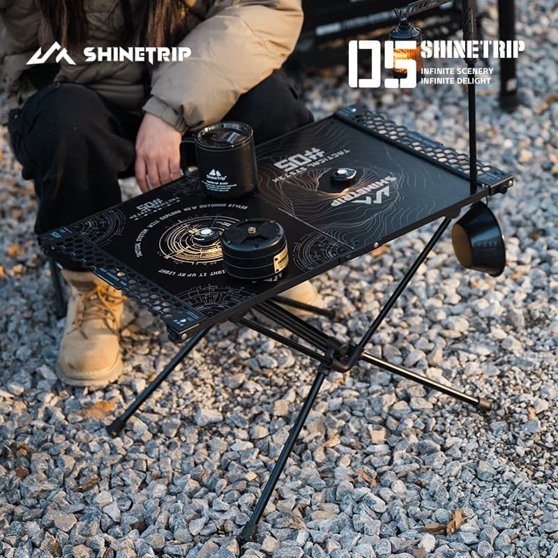 Supporto da Tavolo Multifunzionale IGT ShineTrip in Lega di Alluminio Leggero Tattico Pieghevole Portatile per Picnic e Campeggio