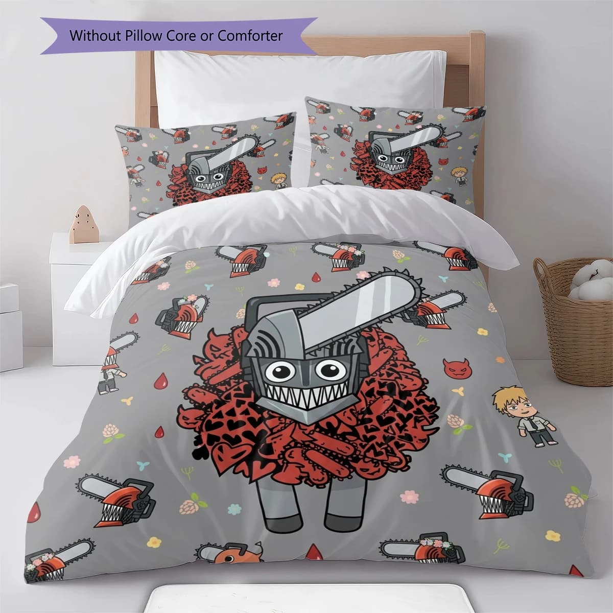 Chainsaw Man Soft Cozy Duvet Cover, Children Bedding Set Gift, Extra Large Multiple Sizes -HE74