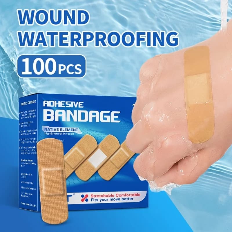 100-1000 pezzi bende adesive durevoli impermeabili bende adesive in tessuto ad adesione extra forte per kit di pronto soccorso ferite raschiare