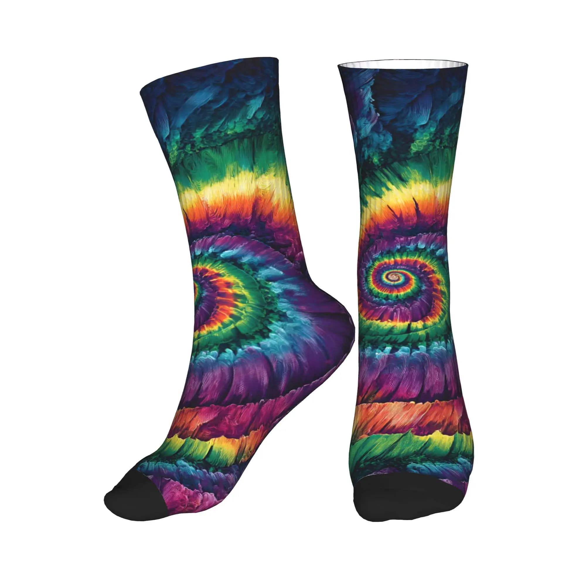 Calzini da uomo colorati con motivo arcobaleno, calzini unisex comodi e caldi con stampa 3D