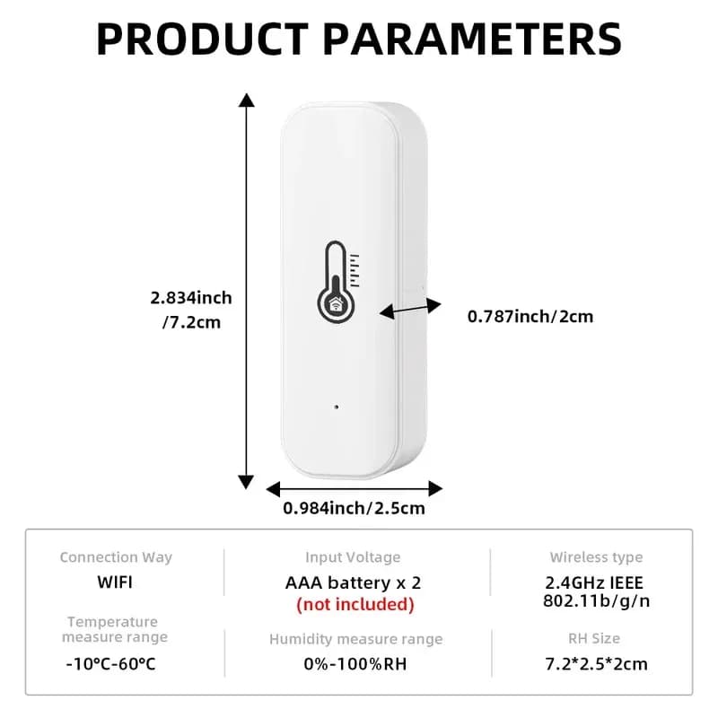 Tuya Zigbee or WiFi Temperature Humidity Sensor Home Connected Thermometer Compatible With Smart Life Alexa Google Assistant