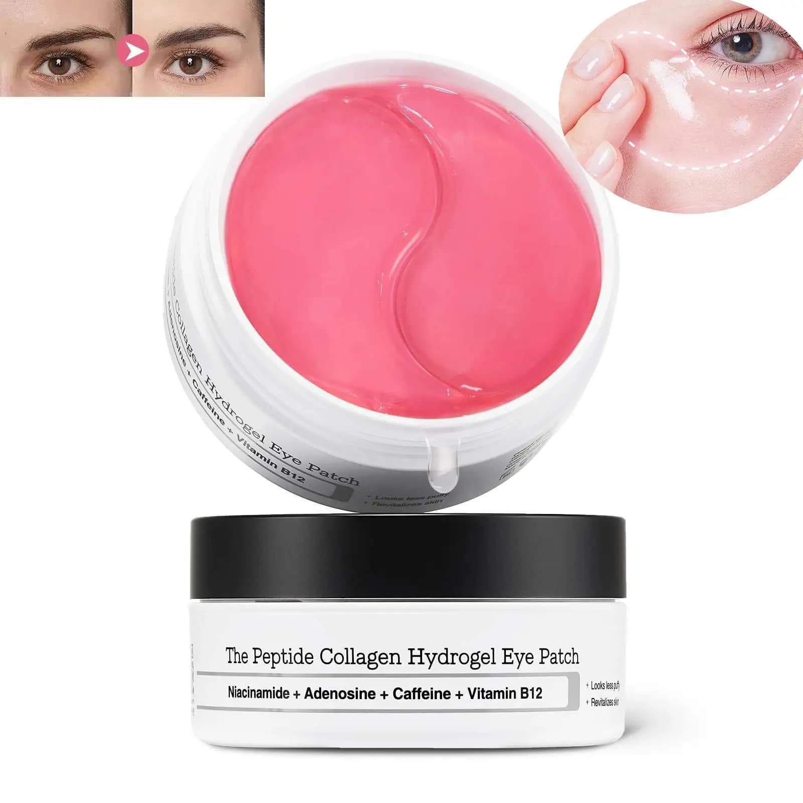 Patch Occhi Idrogel al Peptide di Rame e Collagene, Rassodante, Riduce Rughe e Occhiaie, Illuminante, Cura della Pelle
