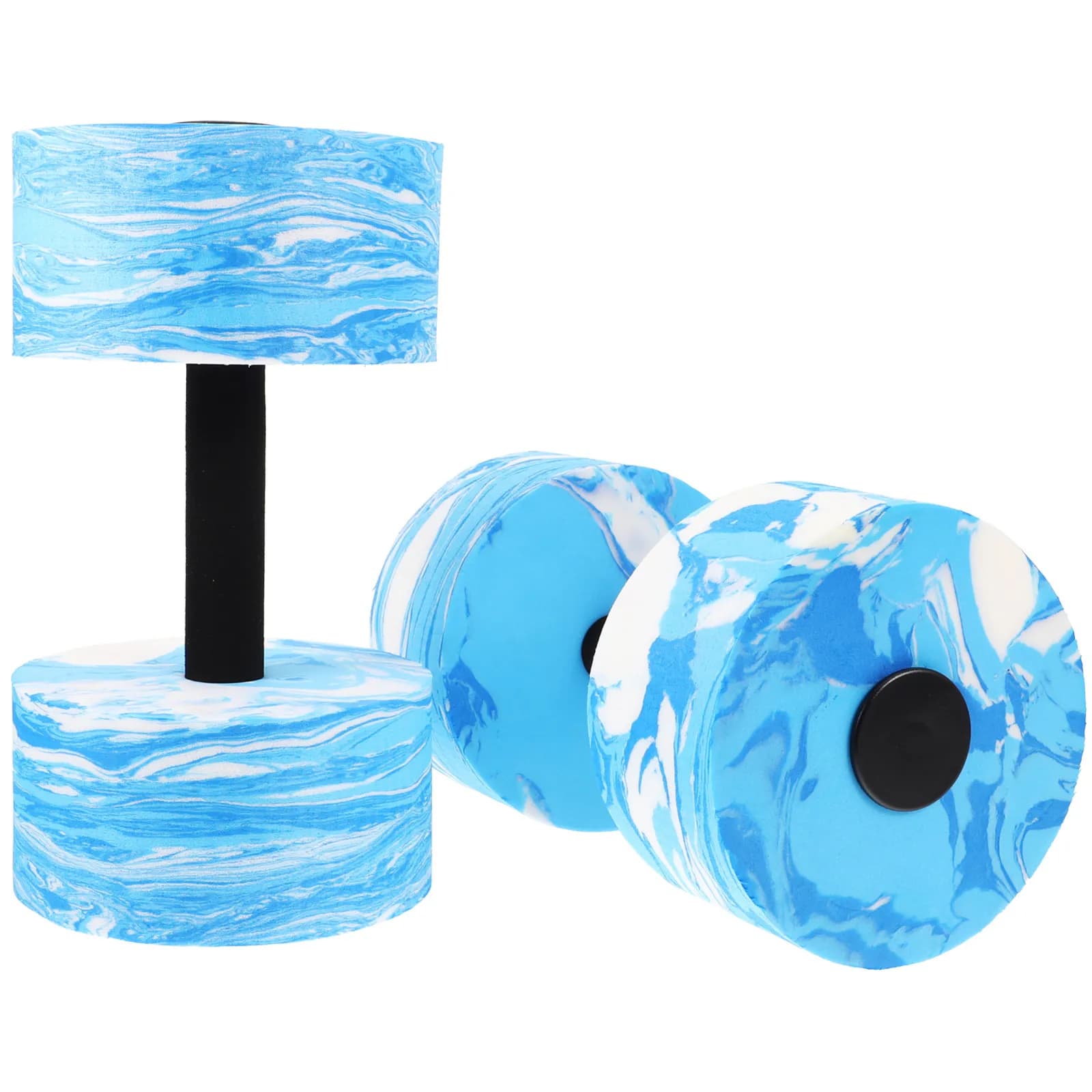 2Pcs Water Dumbbells for Pool Exercise Floating Swimming Dumbbell Set Ergonomic Design Portable Weights for Aquatic Fitness