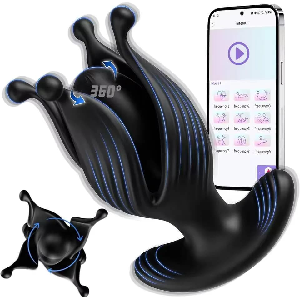 Massaggiatore prostatico maschile con controllo tramite app, vibratore anale con 10 rotazioni, plug anale vibrante, stimolatore anale, giocattoli sessuali per adulti per uomini