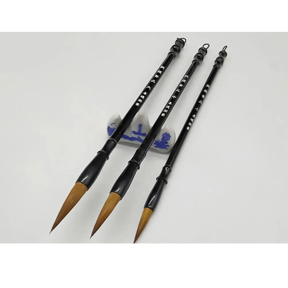 6Pcs Chinese Calligraphy Brush Set Wolf Hair Sizes L Traditional Writing Drawing Tool for Beginners Wolf Hair Writing Brush