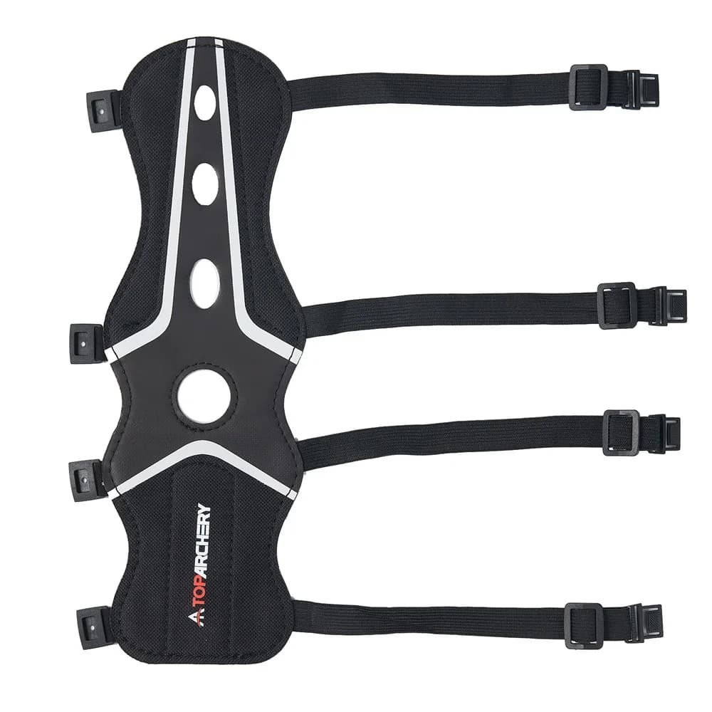 Toparchery Tiro con l'arco Braccio Guard Protettivo regolabile Accessorio a 4 cinghie Leggero Caccia Tiro al bersaglio Adulto Unisex