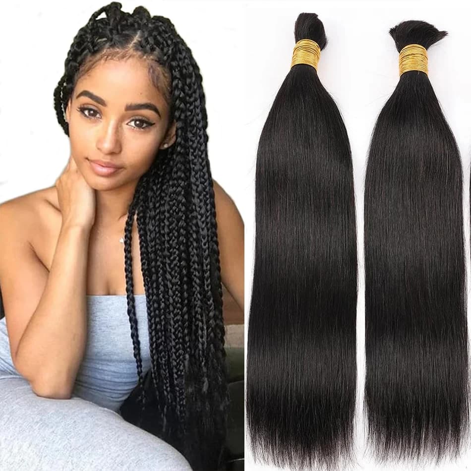 Straight Human Hair in Bulk for Treccia, Senza Trama, 100% Brazilian Virgins, Extension in Bulk