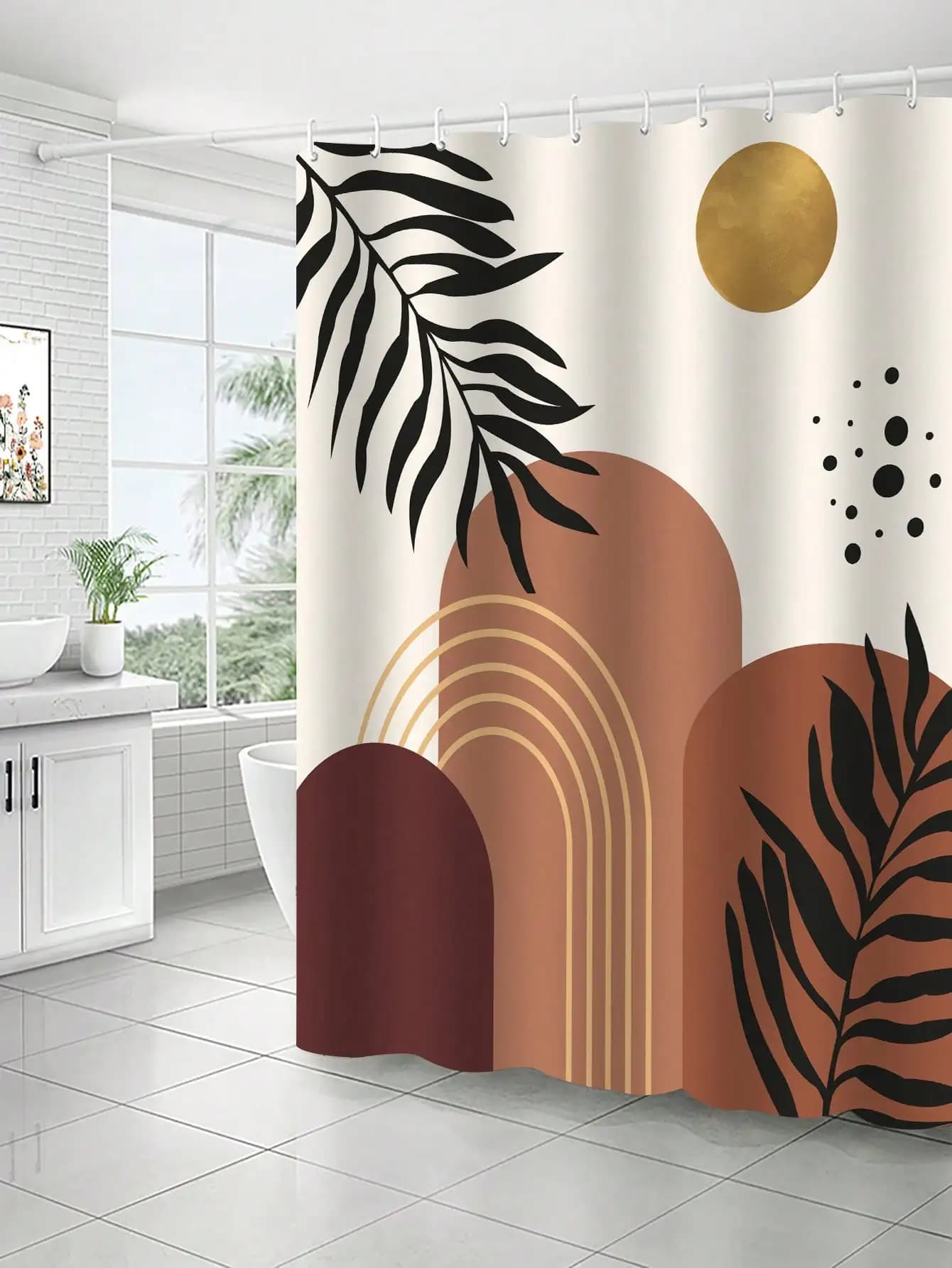 Tenda da doccia moderna Boho - Decorazione da bagno anti-muffa, impermeabile, regalo unico, design elegante, elegante