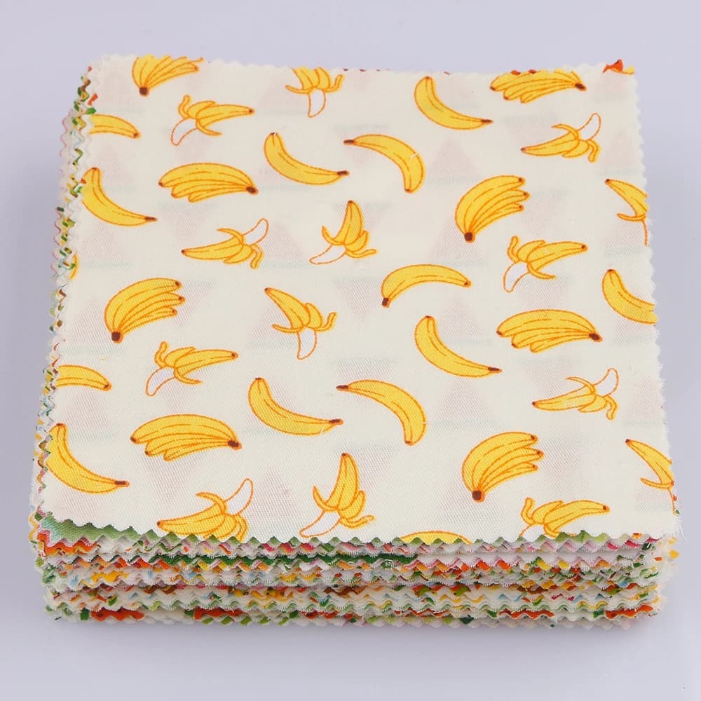 12 pz/set Serie di Frutta Stampato Tessuto Twill di Cotone Patchwork, Formato Quadrato Fascio di Stoffa Per Il FAI DA TE Fatti A Mano Cucito e Quilting Materiale