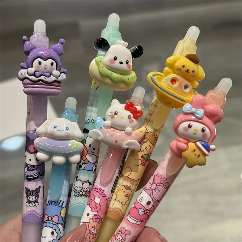 6 pezzi Kawaii Hello Kittys penna gel cancellabile blu 0,5 mm scuola ufficio bambini studente pittura penna strumento di scrittura regali di cancelleria