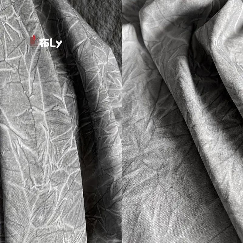 Tessuto Creativo con Texture Ricostruita, Elastico, Plissettato, Irregolare, Tie-Dye, per Camicie e Abiti, Materiale per Abbigliamento Fai-da-Te