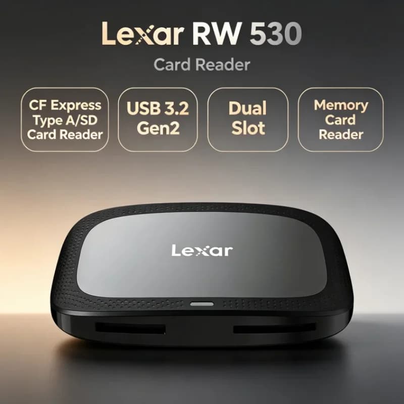 Lexar CFexpress Type A / SD Memory Card Reader CFA Max 900MB/s USB 3.2 Gen2 Dual Slot RW530 SD Card Reader
