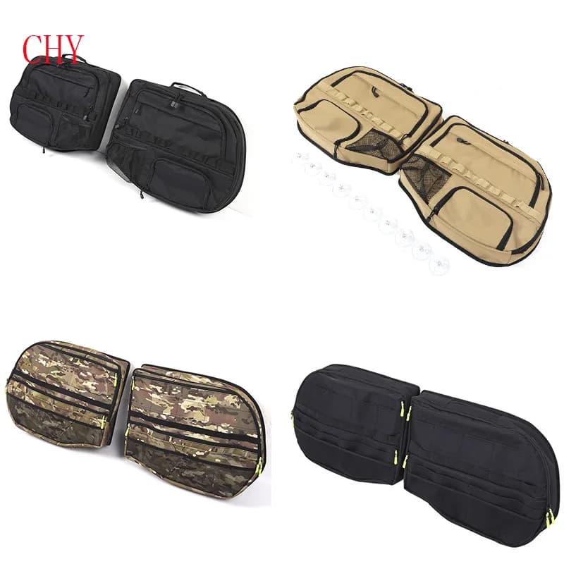 Set da 2 pezzi in tessuto Oxford nero per Land Rover Defender 90 110 130 2020-2026+ Borsa portaoggetti per portellone posteriore e finestrino auto, accessori