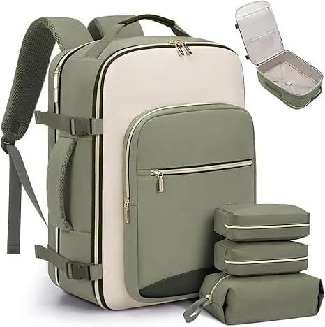 Set di 4 Zaini da Viaggio da 40L per Donne, Grande Zaino da Cabina per Aerei, Borsa da Viaggio Impermeabile per Oggetti Personali