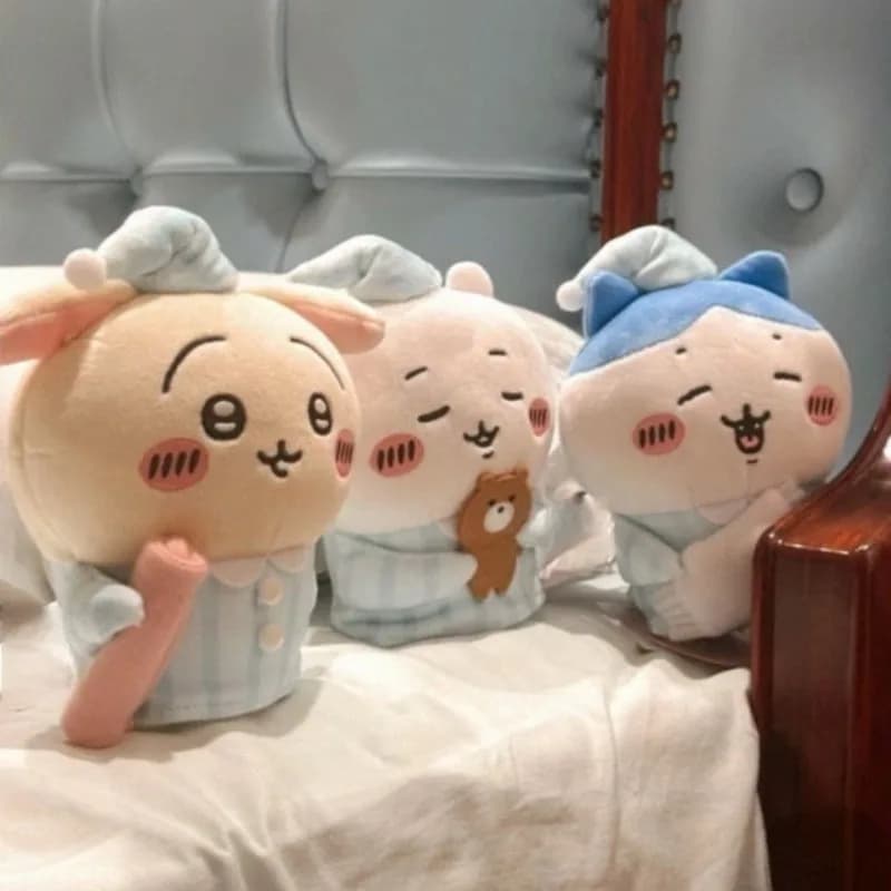 Hot Chiikawa Cute Pajamas Series Plush Toy Charm Key Pendant Bag Charm Cartoon Toy Bedroom Ornaments Gifts