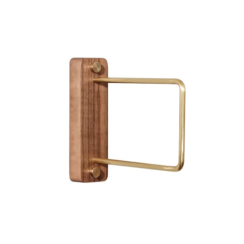 Wall hanger, holders in solid wood, simple finishing shelf, brass rod, coat hangers, hat, hook
