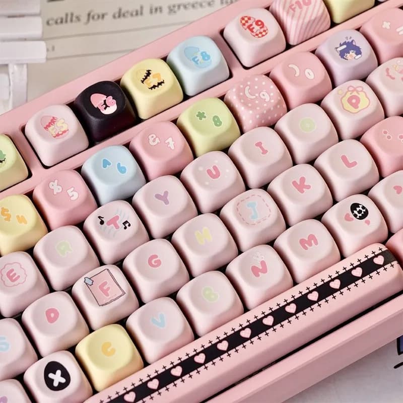Nice set of PBT 132 buttons MOA Guardian Love Cartoon Girl Keycap suitable for mechanical keyboard 60/84/98/108