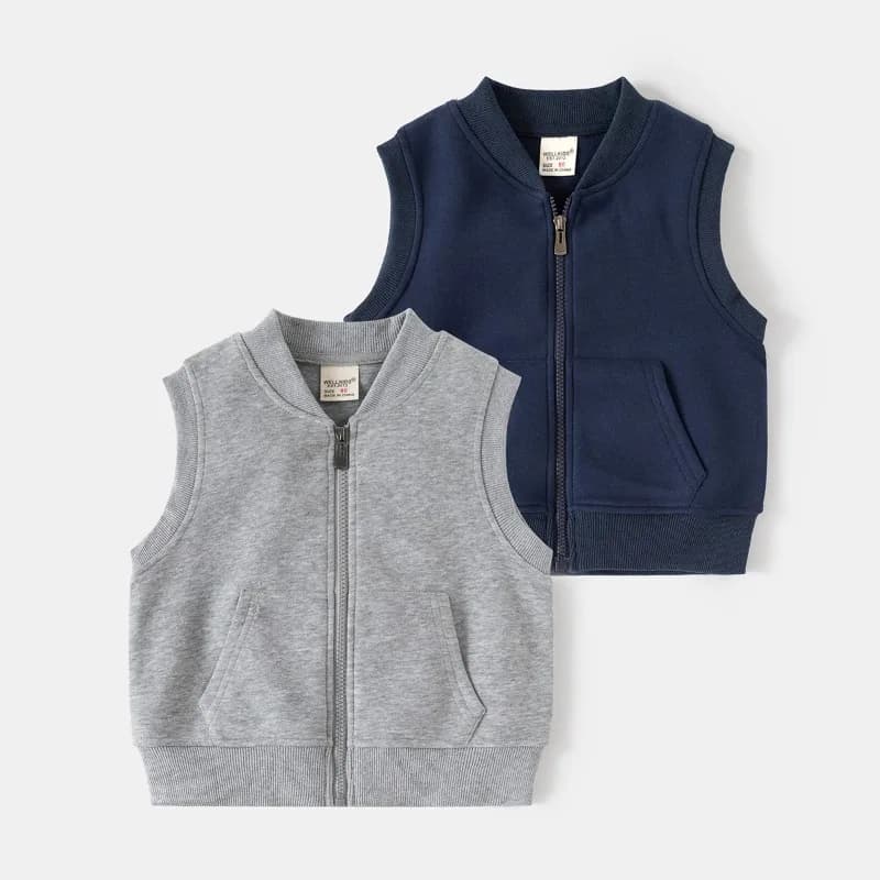 HoneyCherry Gilet per bambini per ragazzi Primavera Autunno Felpa senza maniche in tinta unita Gilet con cappuccio per bambino Abbigliamento casual per bambini