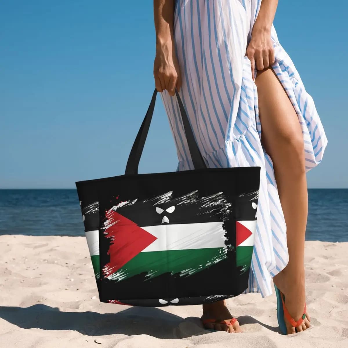 Borsa da spiaggia con logo Kneecap Belfast Irish Gaeilge We Are Watching, borsa sportiva da palestra, yoga, borsa da viaggio grande da donna, borsa fitness