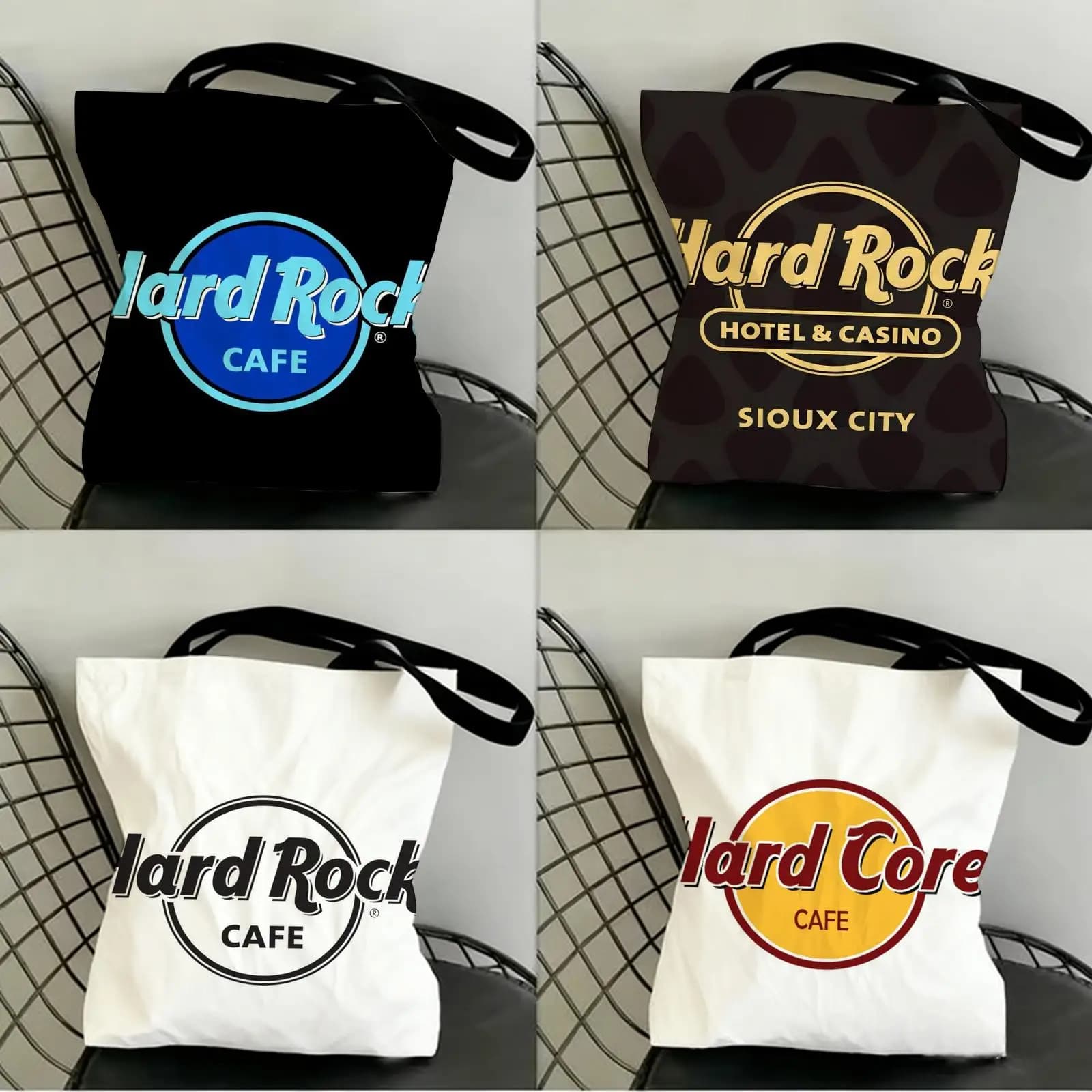 Borsa tote in tela di lusso H-HardcoreS con stampa fronte-retro, leggera, a tracolla, per la spesa e l'uso quotidiano