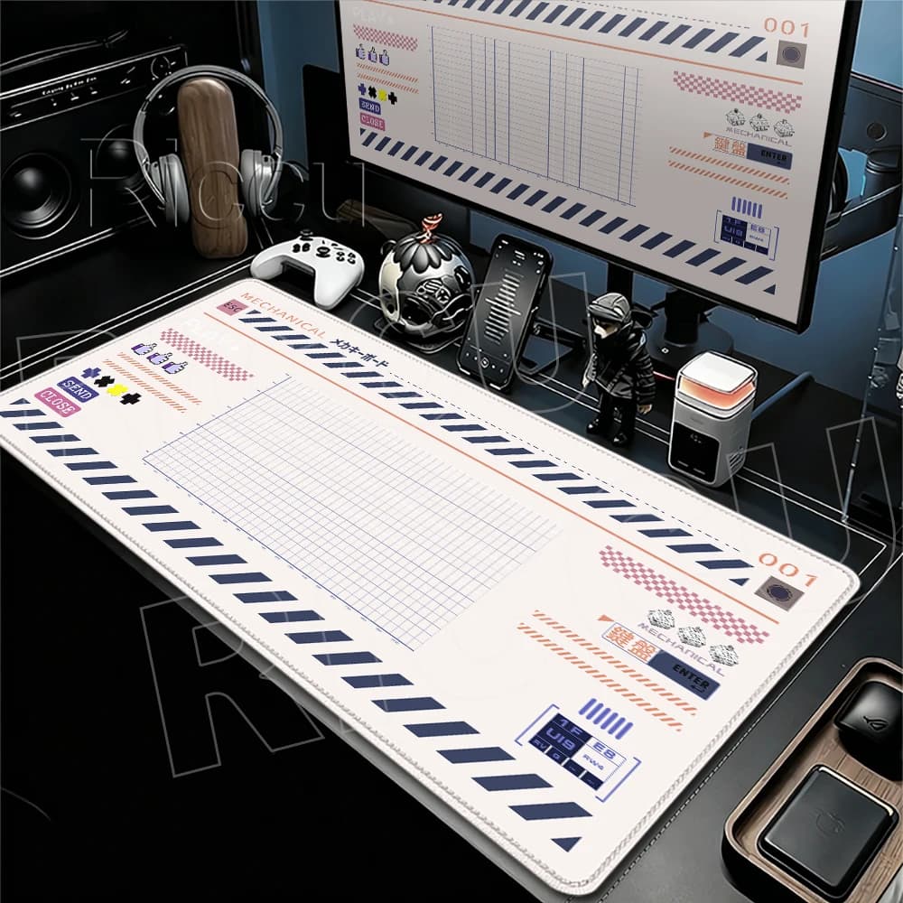 White Mouse Pads XXL PC Gamer Japan Desk Mats Gamer Black Computer Table Mechanical Gaming Keyboard Rubber Gamer Non-slip Carpet