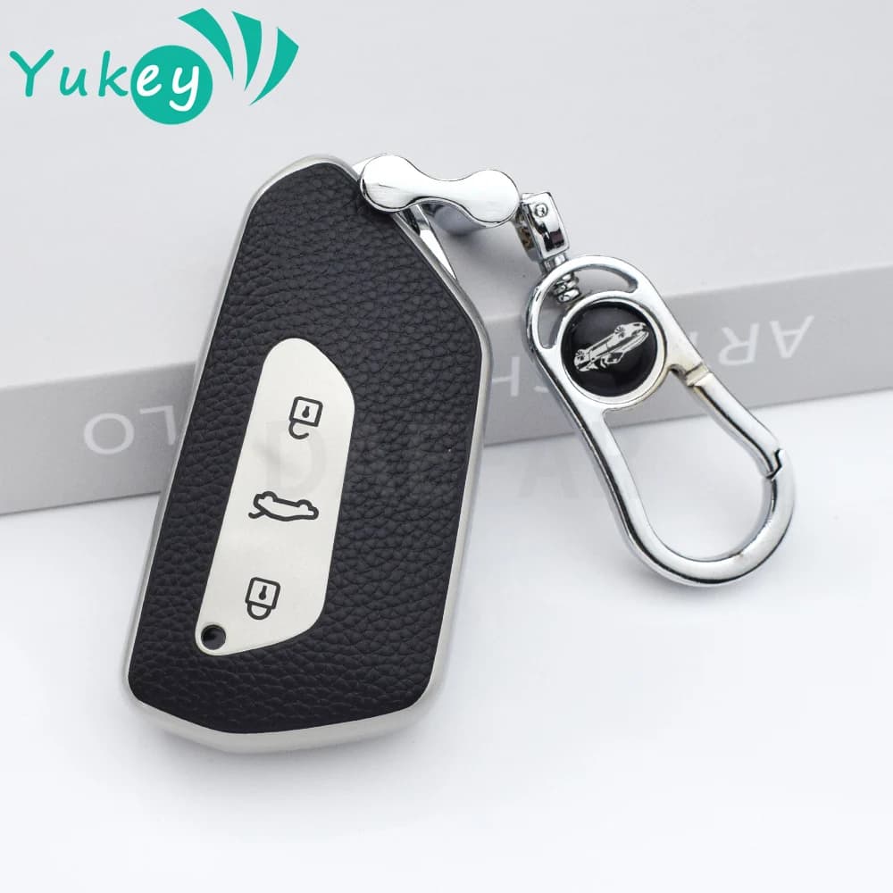 For VW Volkswagen Golf 8 MK8 Skoda Octavia A8 2021 SEAT Leon MK4 Leather case TPU for car key