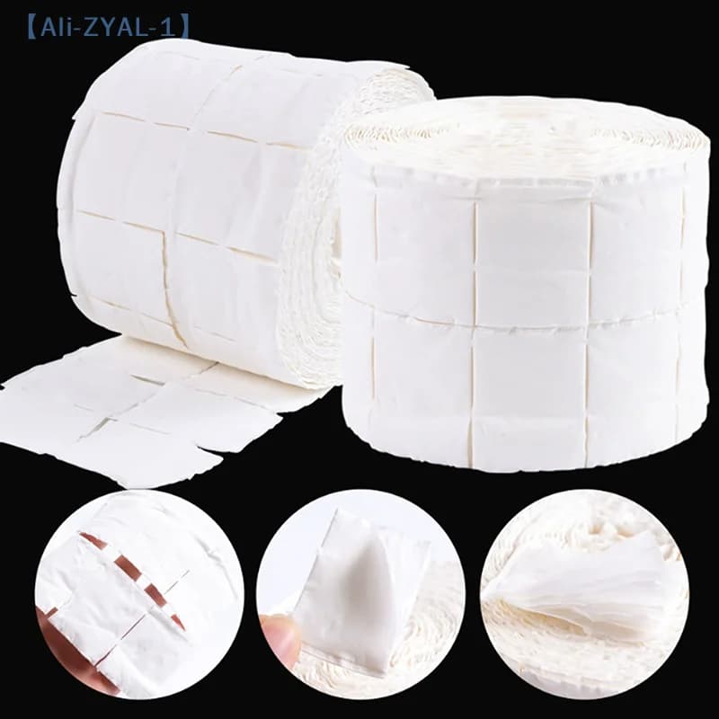 【ZYAL-1】500 Pz/rotolo Nail UV Gel Polish Remover Cotton Clean Pads Bianco Strappato Senza Pelucchi Salviette per unghie Trucco Soak Nail Art