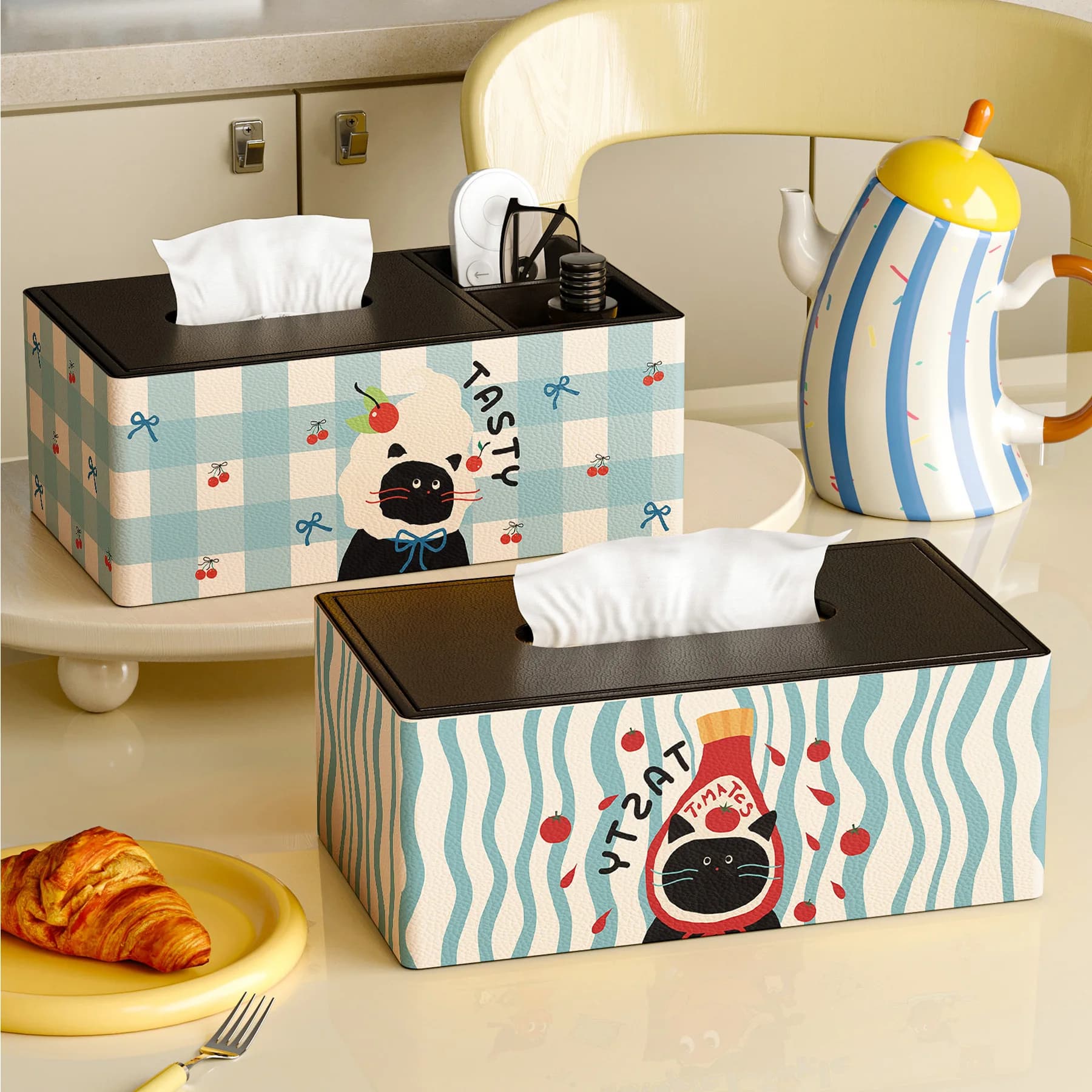 Handkerchiefs in the shape of animated cardboard for home use, coffee table remote control box, plastic rectangular toilet paper holder
