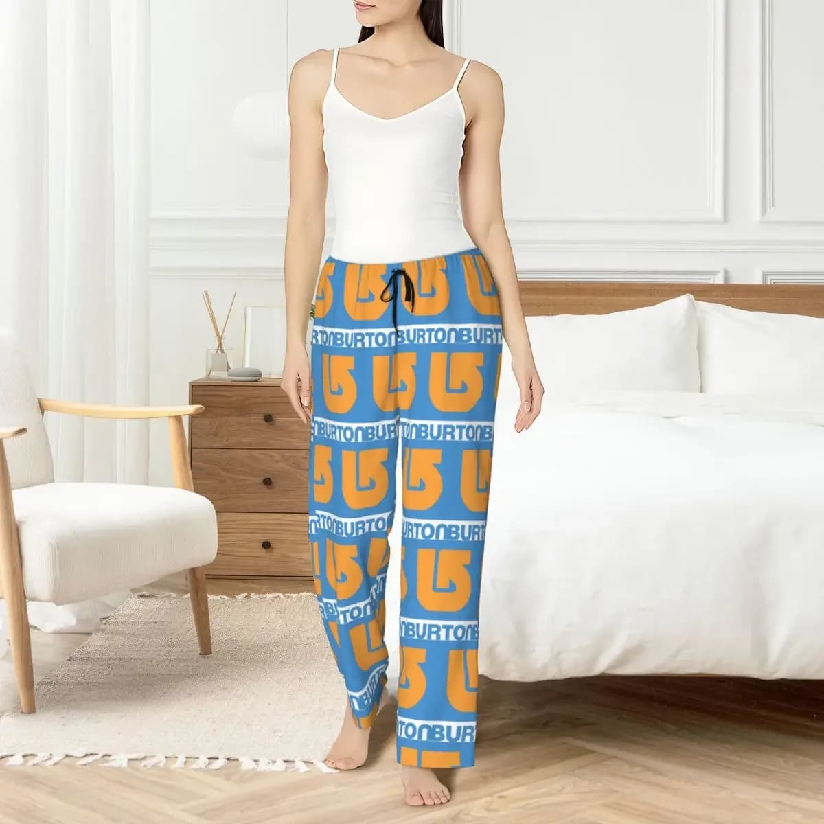 Custom Burton Snowboard Sportive Women Pajama Pants Lounge Sleep Sleepwear Bottoms with Pockets