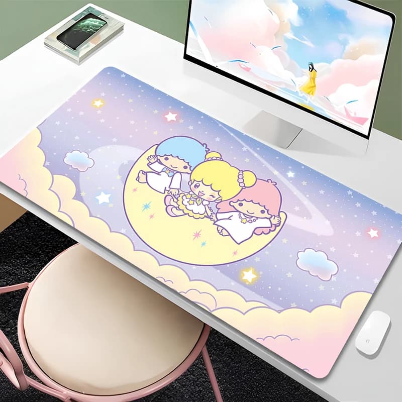 Play Mouse Mat 90x40cm Little Twin Star, Large Computer Mat, Desk Mat, PC Carpet, Gamer Keyboard Accessories, Table Mat