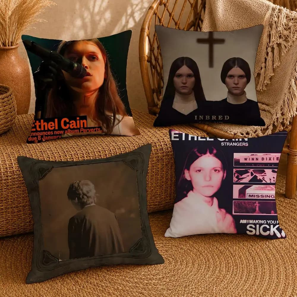 Indie E-Ethel Cain S Cushion Cover Ultra Soft Pillowcase, Cloud-Like Comfort Fabric with Concealed Zipper