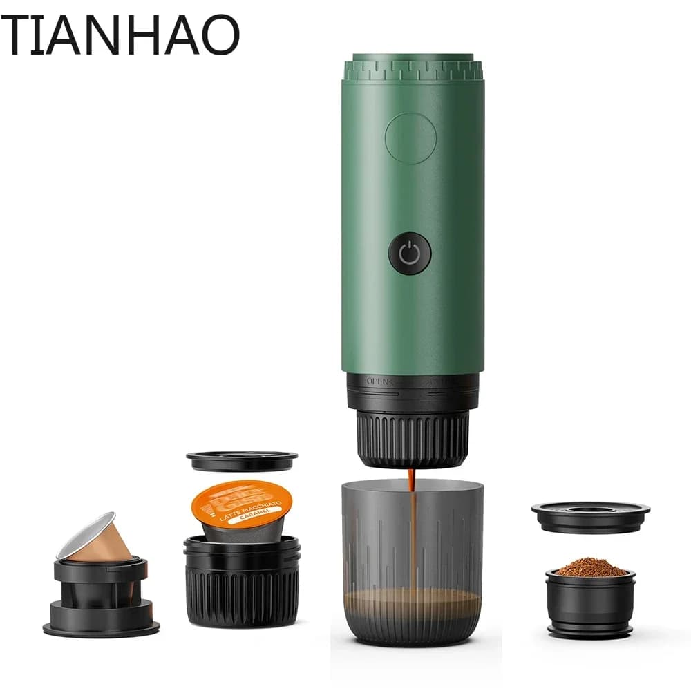 Wireless Electric Portable Espresso Coffee Machine 3-in-1 Capsule Powder Travel Coffee Maker for Car & Camping Coffee