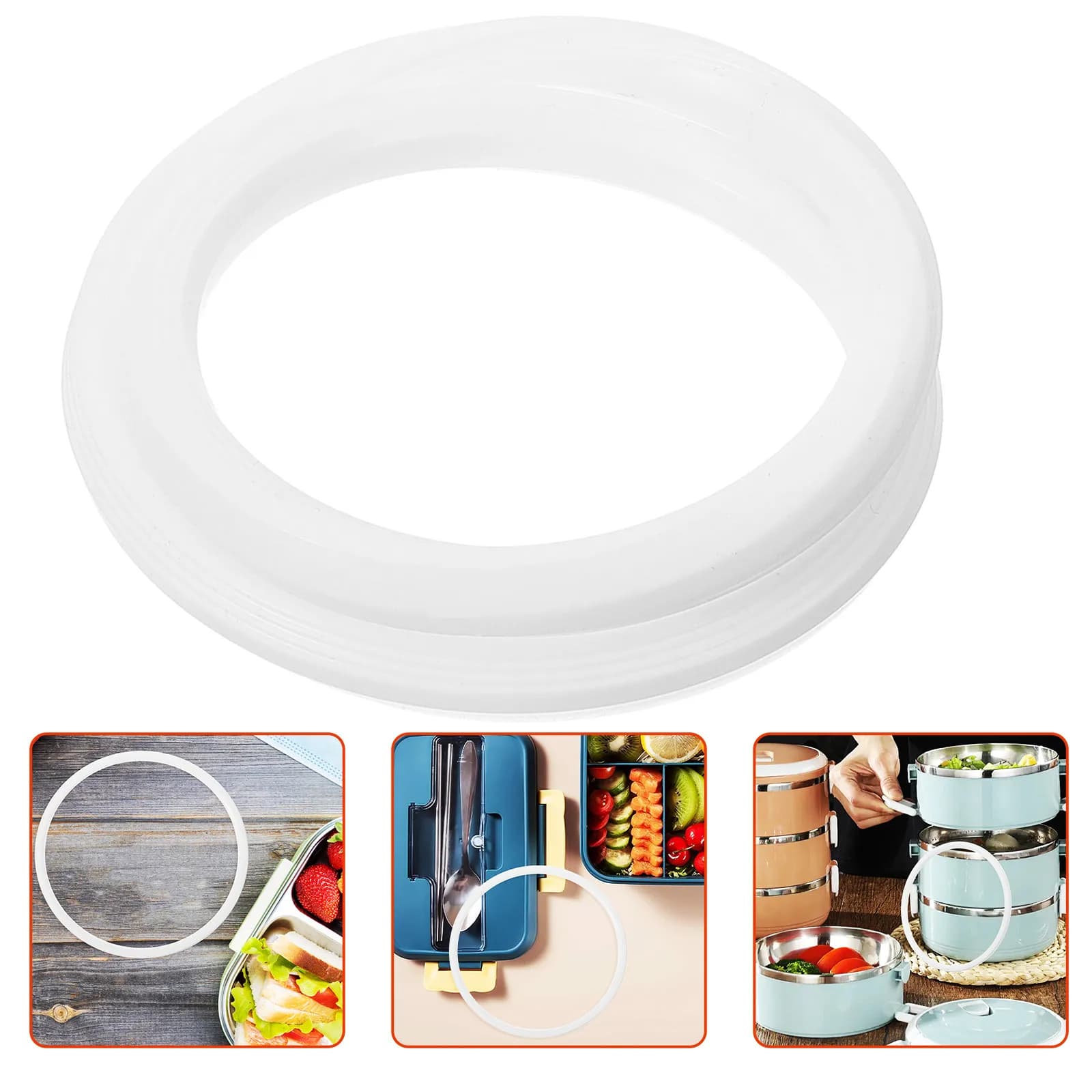 Anello di tenuta in silicone riutilizzabile per coperchio lunch box, anello sigillante elastico per contenitore alimentare, accessori per contenitori termici