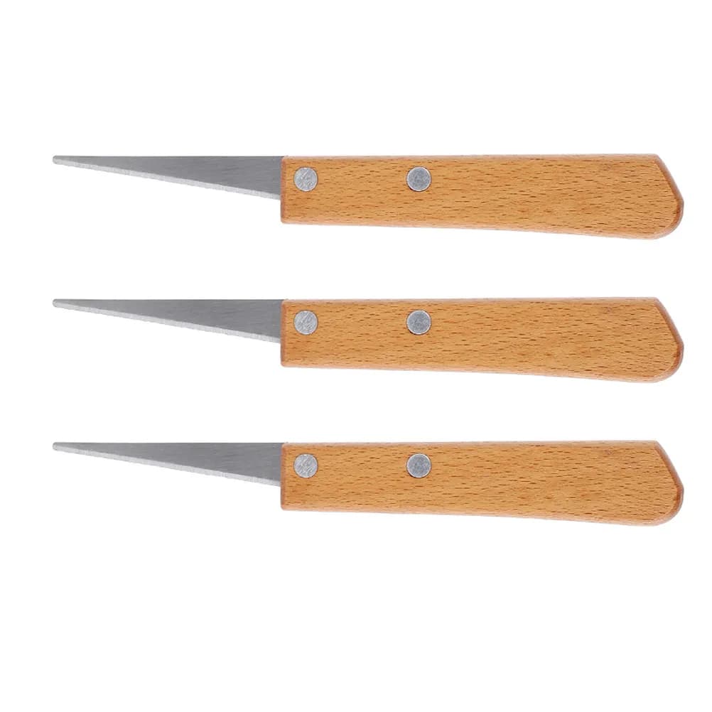 3Pcs Stainless Steel Tip Pottery Sculpting Tools with Ergonomic Wood Handle for Clay Modeling Ceramic Carving Fettling Trimming