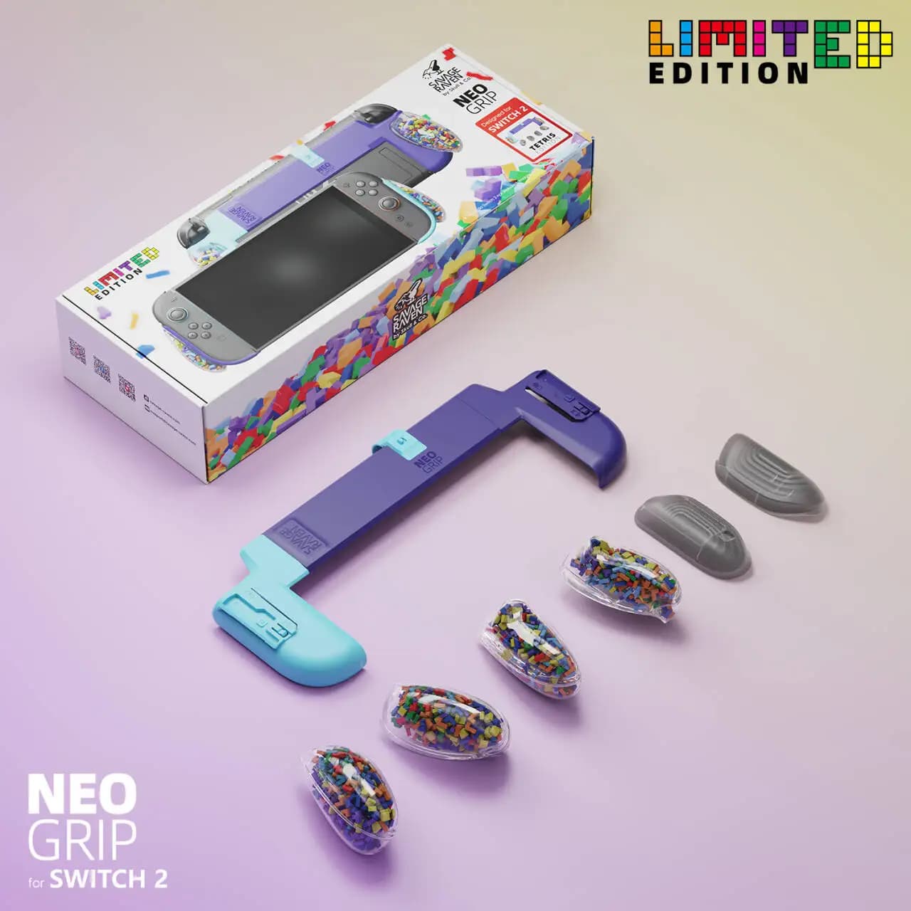 Savage Raven di Skull & Co. NeoGrip con Impugnatura Ergonomica Sostituibile e Custodia Protettiva per Nintendo Switch 2