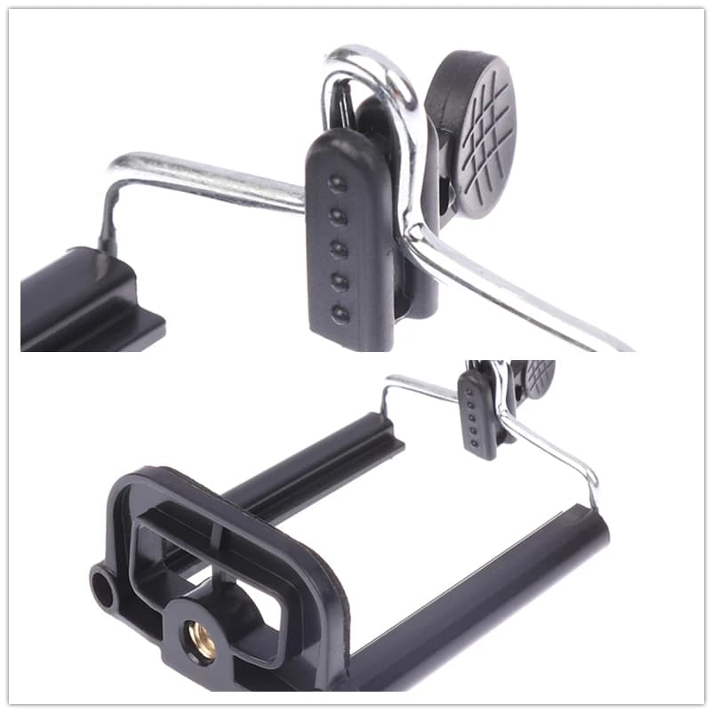 【uihj】 Supporto per telefono nero estensibile universale con foro per vite dado da 1/4 di pollice Accessori per clip per telefono con fotocamera per selfie stick