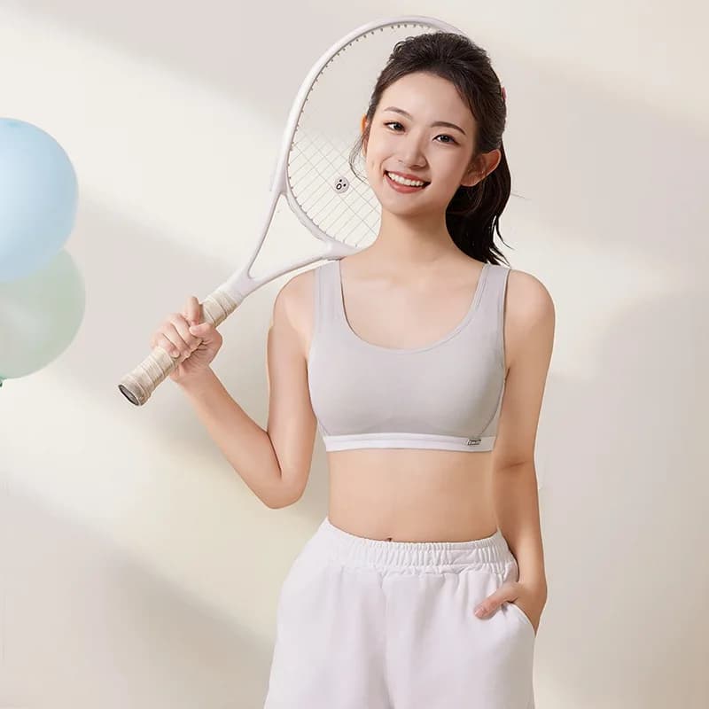 Women's Ultra-thin Breathable and Anti Glare Cotton Breathable Sports Vest Comfortable Without Steel Rings Gathering Underwear