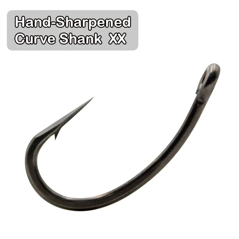 10 pcs/coup Fishing To the Carp Curve Sharpening to the Hand Hook Micro Barb PTFE Coating Size 4//6/8 For Hair Rig Feeder Tackle