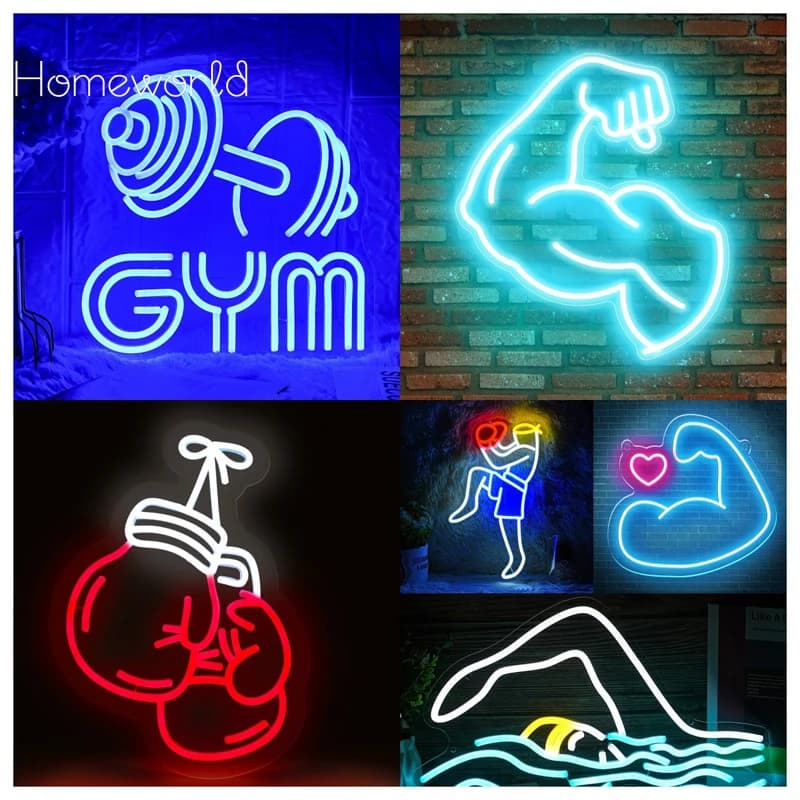 Neon Designs for Gymnastics Neon Tears with Handlebars for Sports Hall Club Party Bar Decorations for Fitness Clubs Home Gym Bedroom Decorations