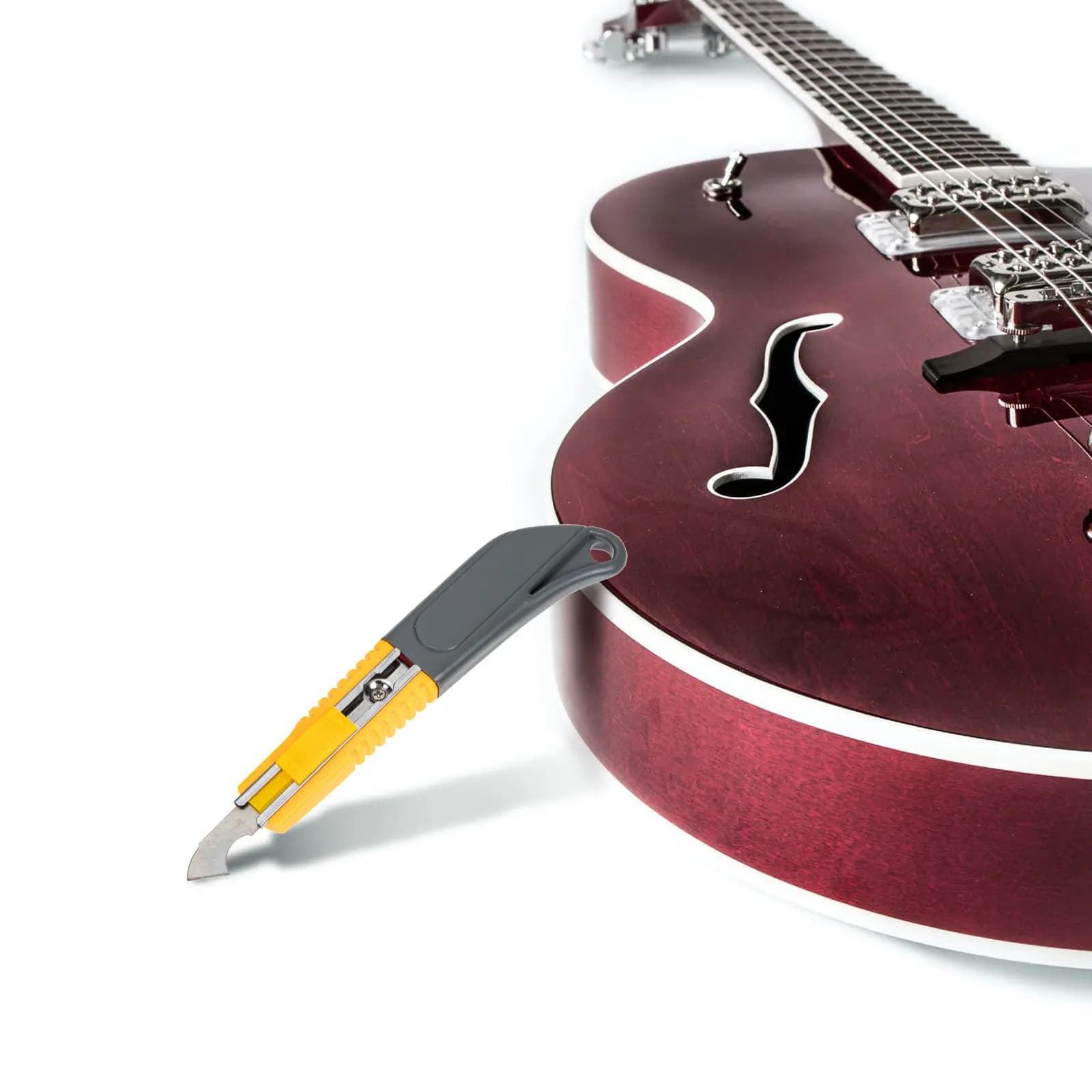 Set di 2 Utensili Compatti in Metallo e Plastica per la Pulizia dei Fret di Chitarra, Ukulele, Basso e Mandolino