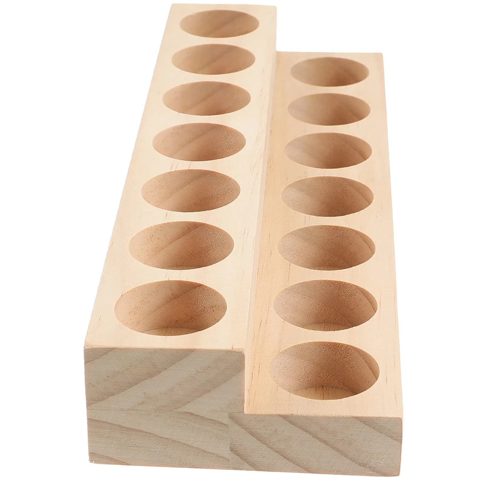 Espositore in Legno per Oli Essenziali a Due Livelli, Organizzatore da Scrivania, Contenitore per Bottiglie di Profumo